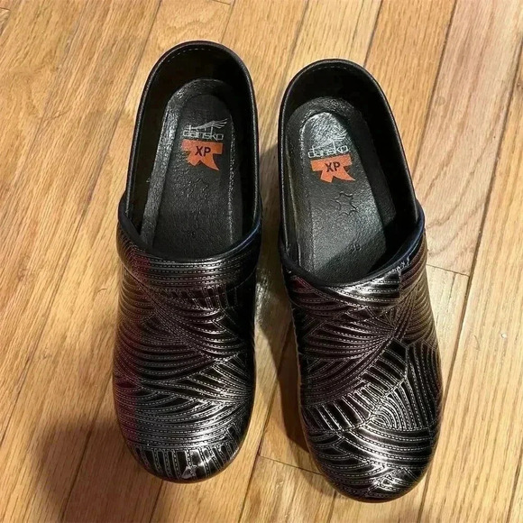 Dansko Pro XP Unisex Clogs Brown/silver Patent Leather Size 39 Workwear - Picture 5 of 8